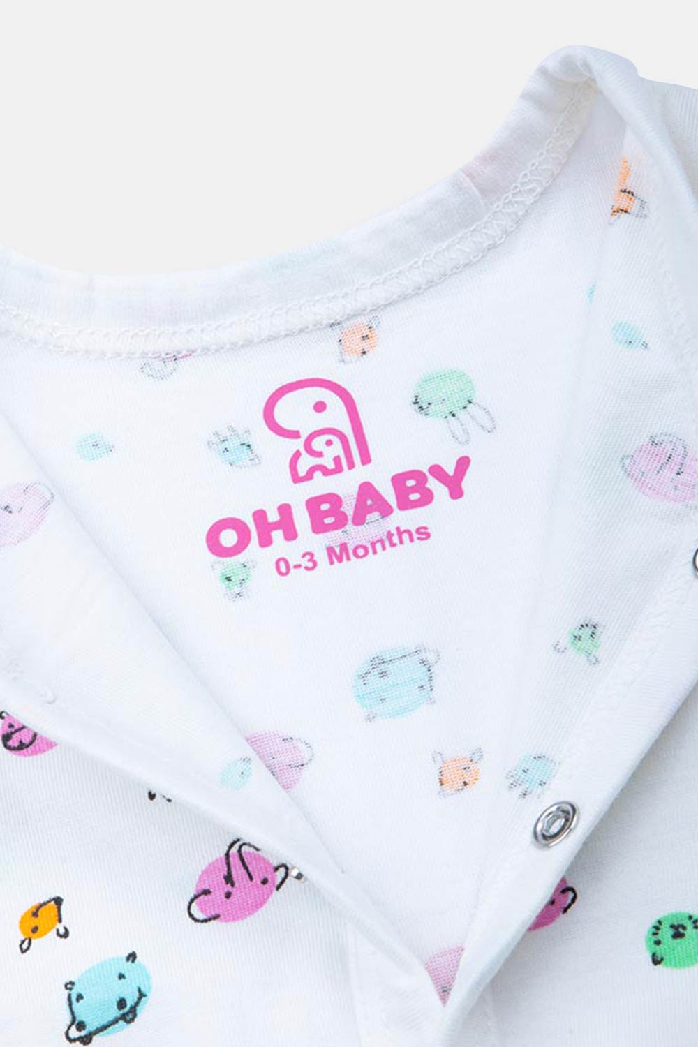 Oh Baby Zeebra Print V- Neck Sleeveless - SL01 Size   0m-3m Color Off White