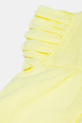Oh Baby Solid Front Button Vest Frill Sleeve - FV01 Size   0m-3m Color Lemon Yellow