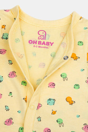 Oh Baby Bubble Print V- Neck Half Sleeve - HS01 Size   0m-3m Color Off White