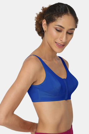 High Coverage Non-Wired Non-Padded Broad Strap Front Open Saree Bra - NHPB