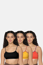 Intimacy Beginner Bra - BB01 (7) -Colourful Comfort! Size   BB01/Black_Yellow_Orange/Active & Slip On Color XS
