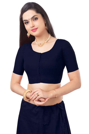 Naiduhall Princess Cut Short Sleeve 2*2 Blouse Size   Navy Blue Color 34