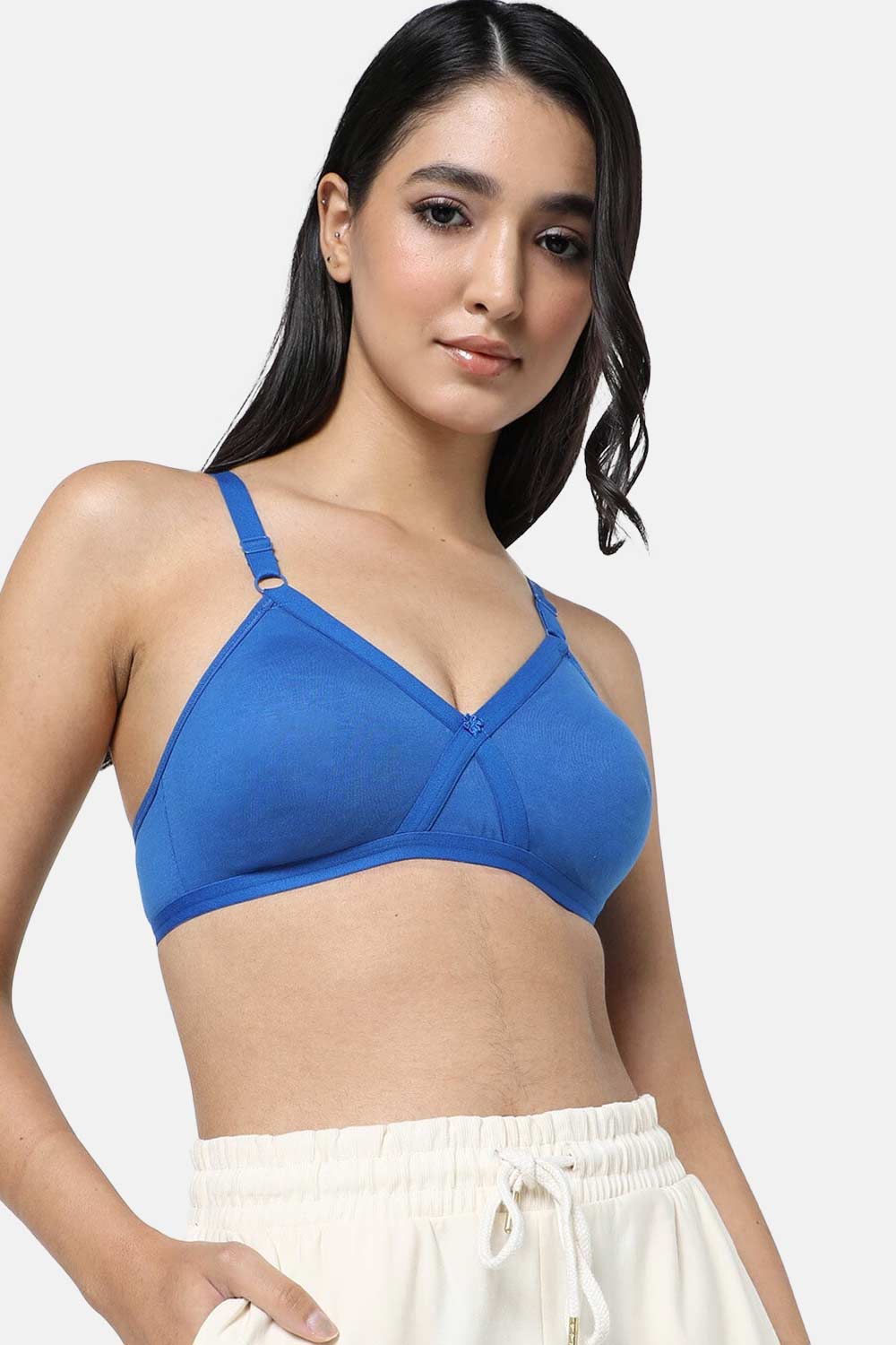 Naidu Hall Non-Wired Adjustable Straps T-Shirt Bra- Blue