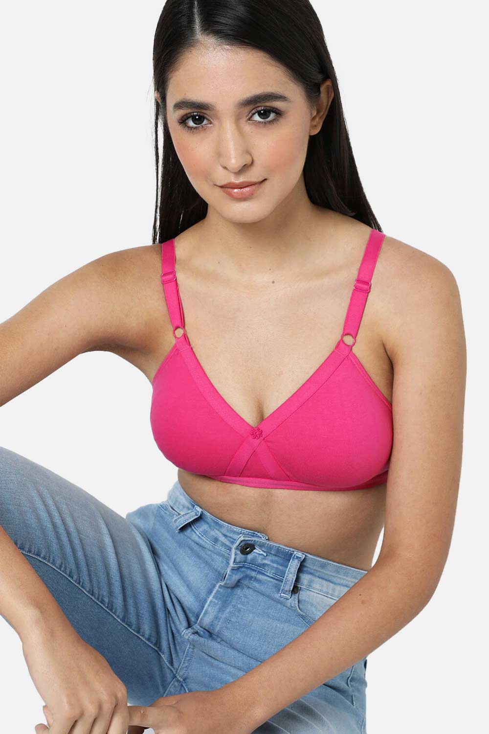 Naidu Hall Non-Wired Adjustable Straps T-Shirt Bra- Pink