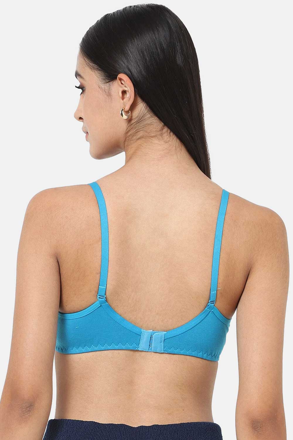Intimacy  Non-Wired Non-Padded Back Closure Everyday T-Shirt Bra-Blue