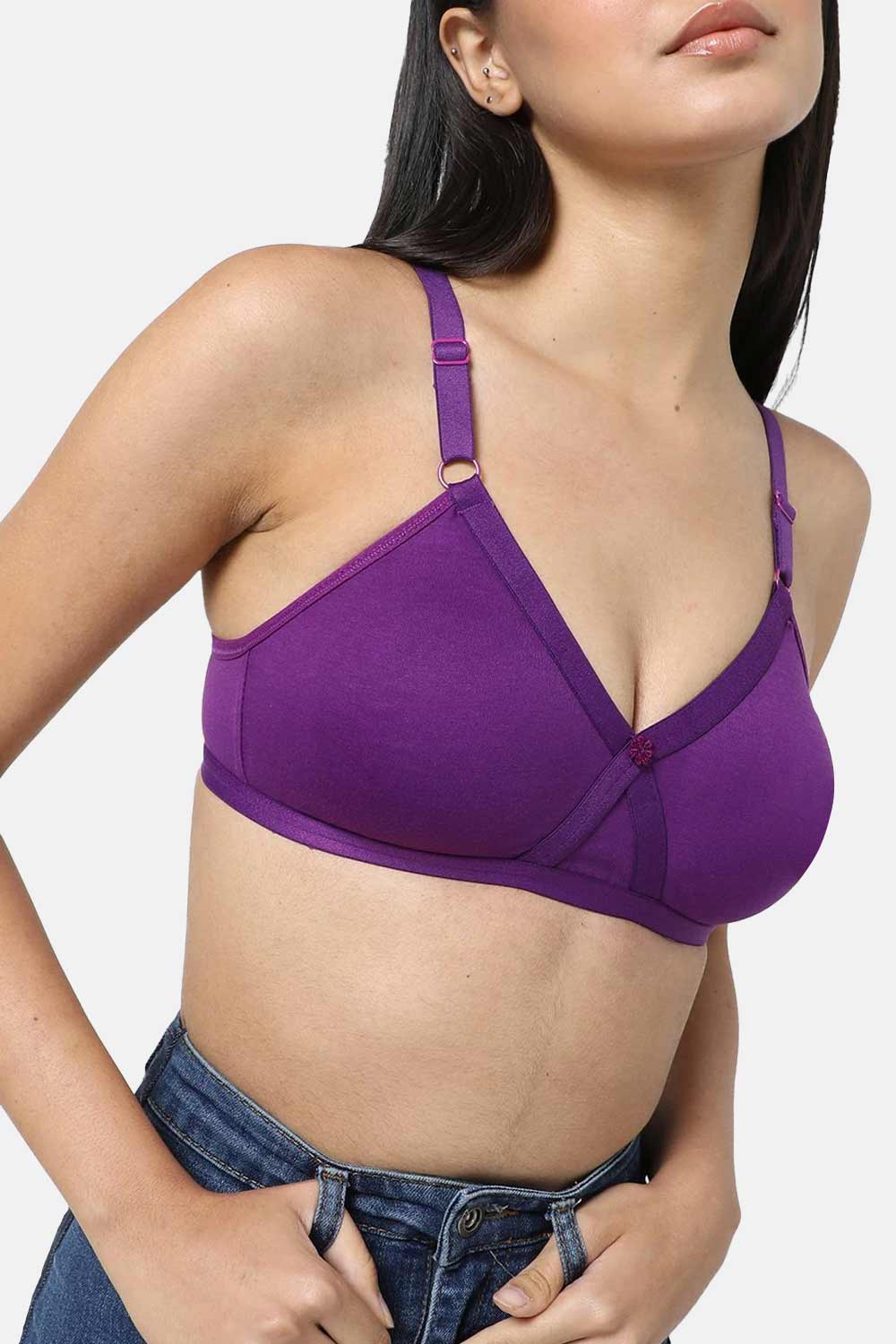 Naidu Hall Non-Wired Adjustable Straps T-Shirt Bra- Purple