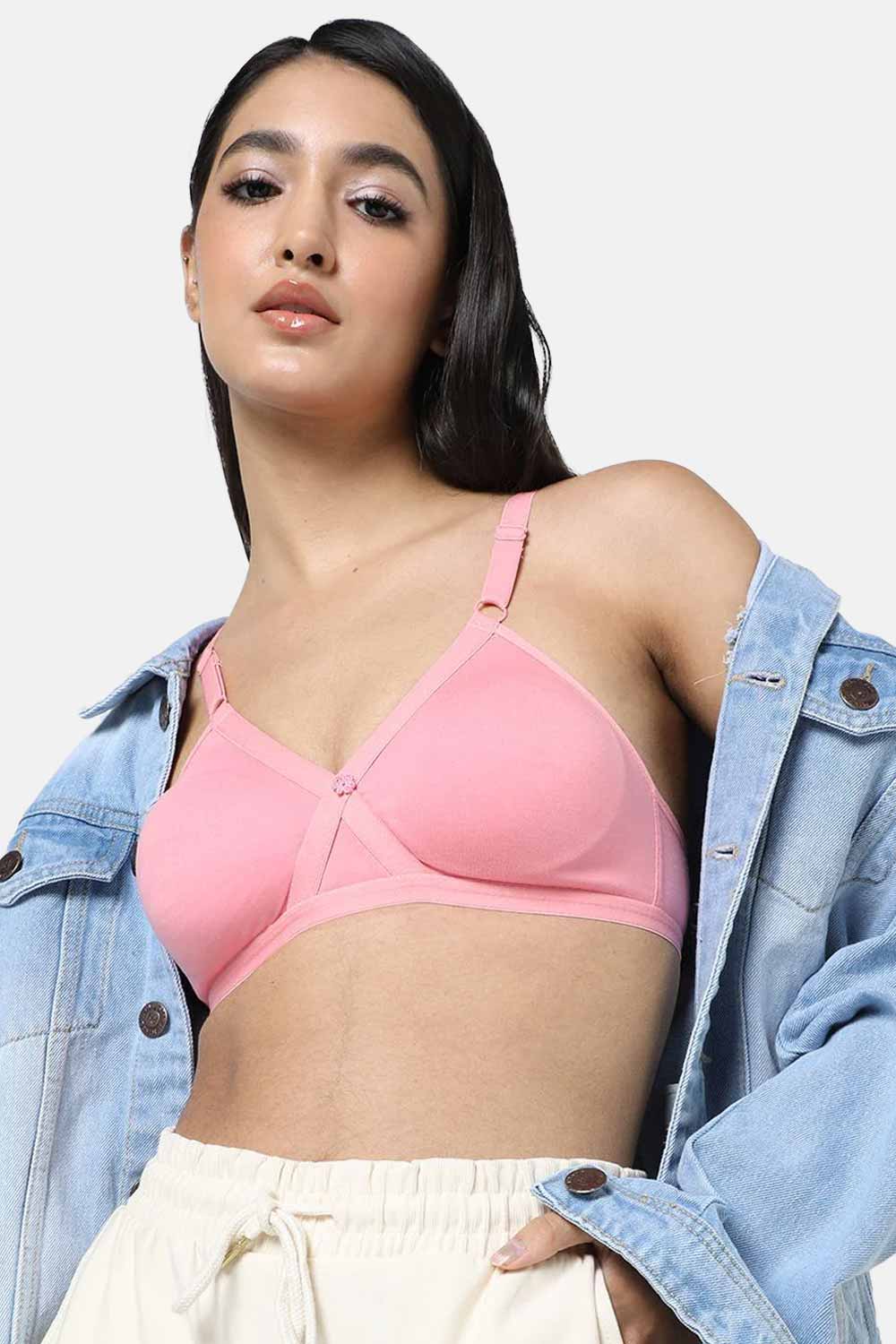 Naidu Hall Non-Wired Adjustable Straps T-Shirt Bra- Light Pink