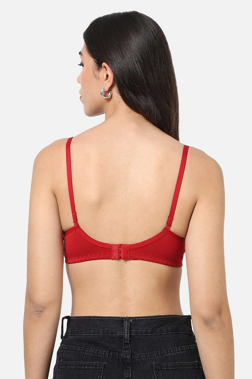 Intimacy  Non-Wired Non-Padded Back Closure Everyday T-Shirt Bra-Red
