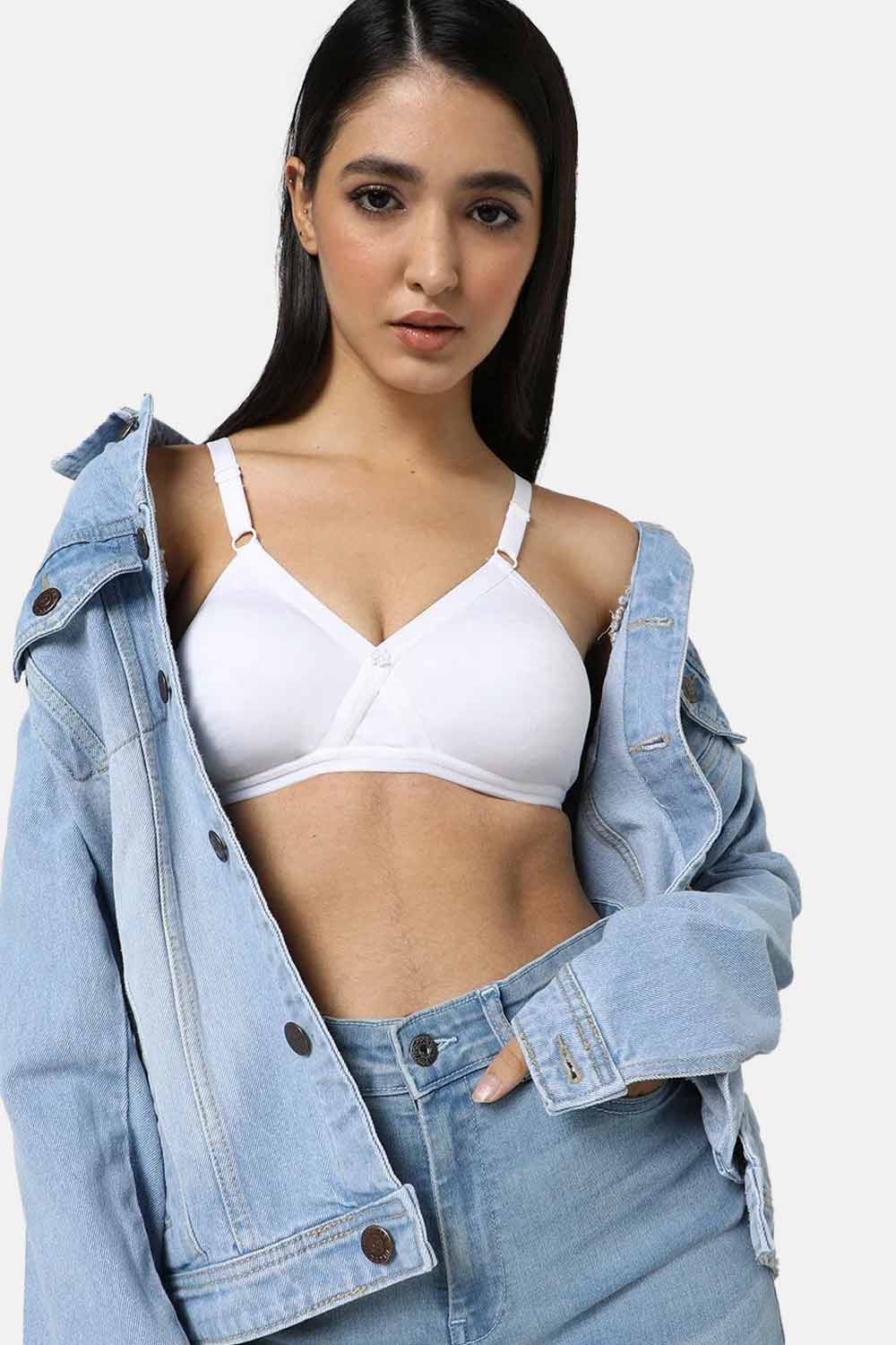 Naidu Hall Non-Wired Adjustable Straps T-Shirt Bra- White